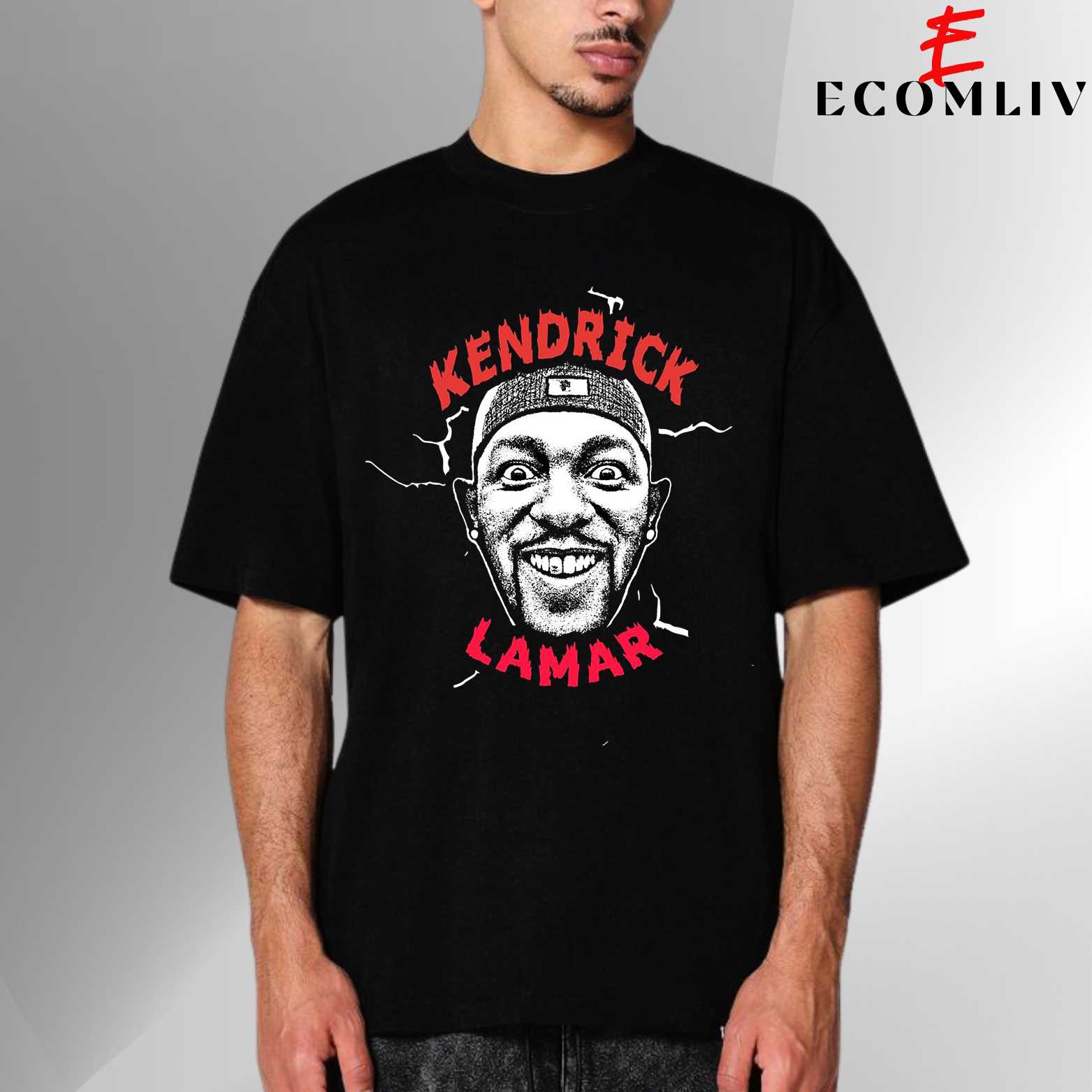 Kendrick Lamar Oversized Tee, Laidback Rap Look T-Shirt